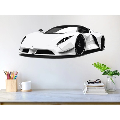 Nalepte.cz Športové auto textilní prelepiteľná nálepka na stenu 254 x 100 cm