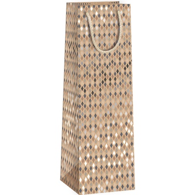 ARGUS Darčeková papierová taška NATUR na víno (11 x 36 cm) 07340120