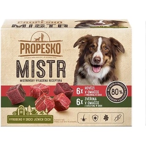 Propesko MISTR Dog Консерва говеждо/дивеч в сос 12 x 85 г