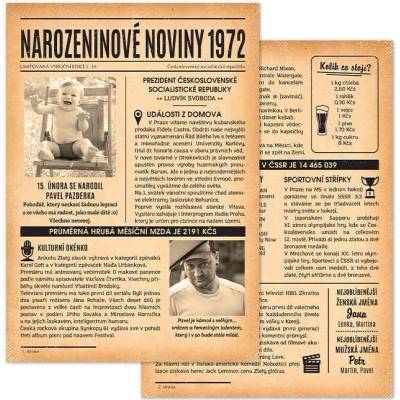 Narozeninové noviny 1972 – jednostranné až čtyřstranné