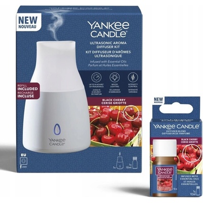 Yankee Candle Ultrasonic Aroma difuzér + náplň Black Cherry 15 ml