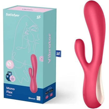 Изискан вибратор, смартфон контролиран, 20, 4см. - Mono Flex Red (SATISFY184)