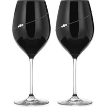 DIAMANTE Pohár Diamante poháre na červené víno Silhouette City Black s kamienkami Swarovski 2 x 470 ml