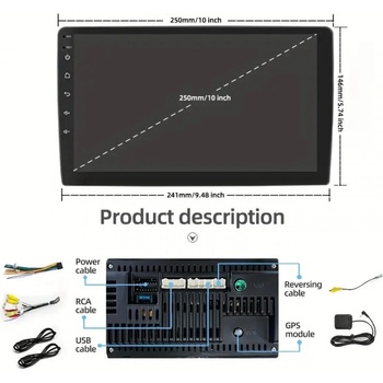 Универсална мултимедия за автомобил Smart Technology Dinn 10, 10 инчa, Full HD 1080P дисплей, Android, Ultra IPS дисплей, Bluetooth/WiFi/HiFi аудио (Smart Technology Dinn 10)