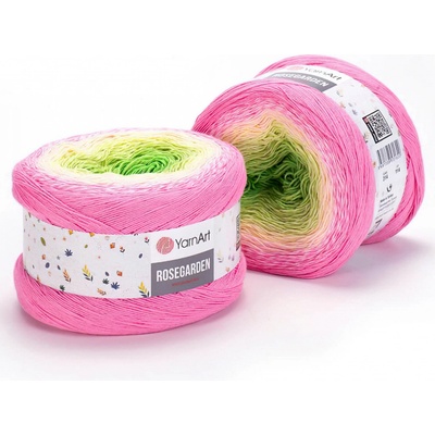 YarnArt Pletací příze ROSEGARDEN 313 růžovo-šedá, melírovaná (duhová), efektní, 250g/1000m