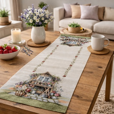 Evenit Gobelínové behúne šerpy 1425 záhradný domček Bavlna/Acryl/Pes 40x100 cm