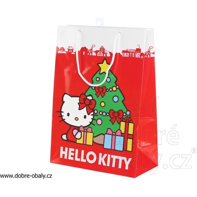 Vánoční papírová taška HELLO KITTY L
