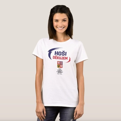 Dámské tričko HOŠI DĚKUJEM Ice Hockey World Championship Czechia MS 2024 White