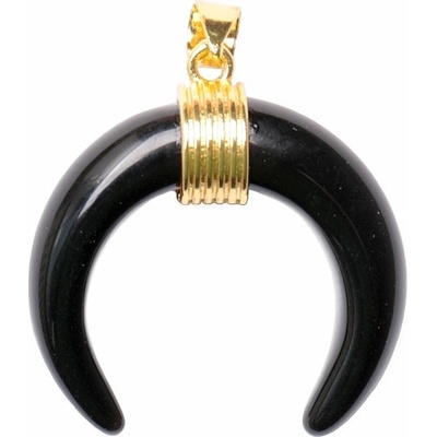 Nefertitis Obsidián černý přívěsek Půlměsíc NF28339