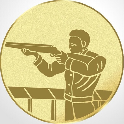 D1-34A/G Emblém pr.25mm streľba zlatý 2,5 cm