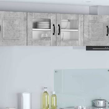vidaXL Стенен стъклен шкаф LUCCA Бетонно сиво 80 x 31 x 40 см (884948)