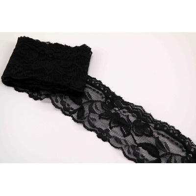 Elastická čipka - čierna - šírka 5 cm