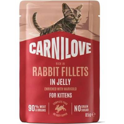 CARNILOVE Cat POUCH JELLY rich in Rabbit enriched with Marigold for Kittens 85 g
