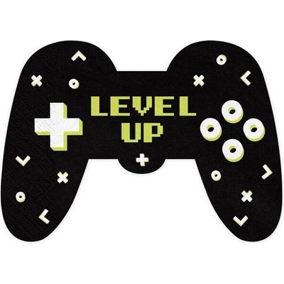 PartyDeco Ubrousky papírové Gamepad 11,5x16cm 12ks