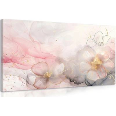 Obraz elegantní květiny s růžovo-zlatým nádechem - 120x80