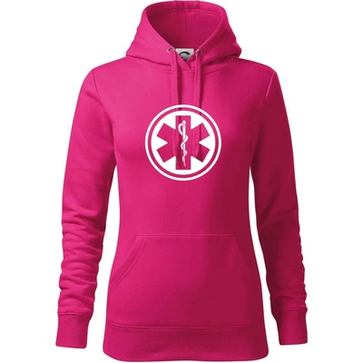 Rescue logo samostatné guľaté mikina dámská Cape s kapucí Purpurová
