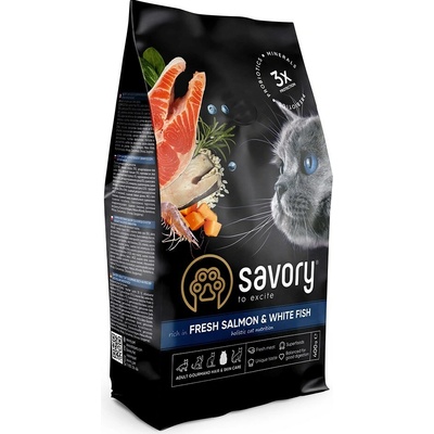 Savory Adult Cat Fresh Salmon & White Fish 2 kg