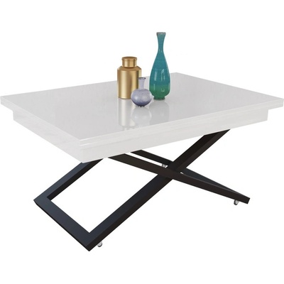 IVM BG Разтегателна маса Флоренция с повдигащ механизъм - бял гланц