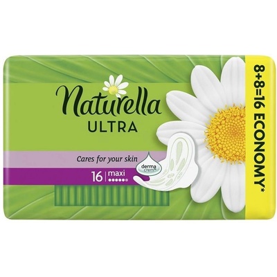 Naturella Дамски превръзки с крилца Naturella Ultra - Maxi, с лайка, 16 броя