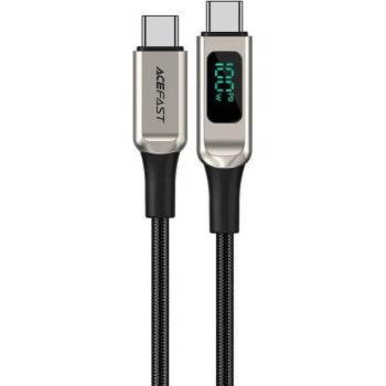 Image 1 of ACEFAST C6-03 LED Display USB-C to USB-C Cable 100W - здрав кабел с LED дисплей и въжена оплетка с бързо зареждане за устройства с USB-C порт (200 см) (черен)