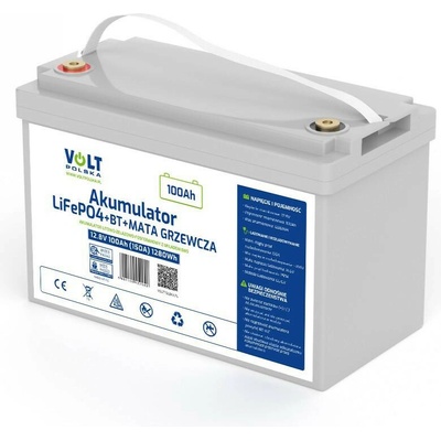 VOLT POLSKA LiFePO4 12,8V 100Ah 150A batéria + BMS + BLUETOOTH + VYKUROVACIA MATA