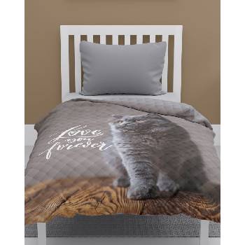 Detexpol přehoz na postel Mačka Love 170 x 210 cm