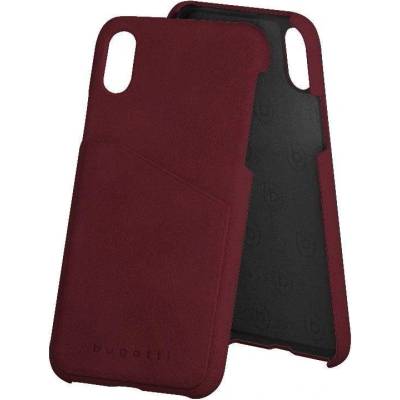 Bugatti Londra Case - велурен кейс за iPhone XS, iPhone X (червен)