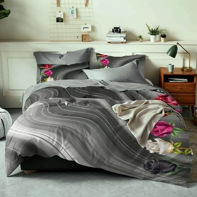 Png Панагюрище Единичен спален комплект Рози памучен сатен