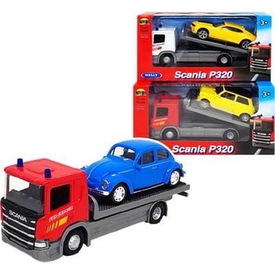 Welly Auto odťahovka Scania P320 + auto kov/plast 15cm mix druhov
