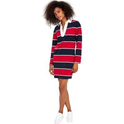 Tommy Hilfiger dámské sportovní šaty Rugby pruhované červené