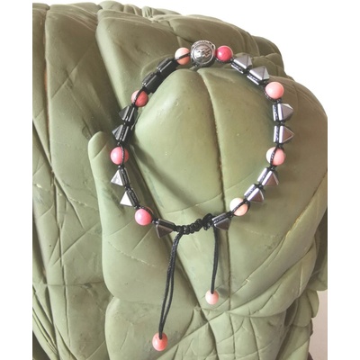 HANDMADE minerální náramek Vodnář šťastný kámen Rhodochrosite AQ-203