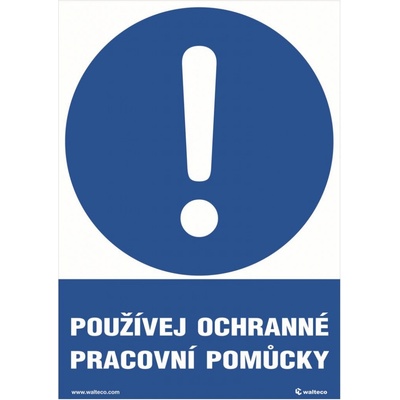 Walteco Používej ochranné pracovní pomůcky 210x148mm, formát A5, samolepka Množství: 5 ks , 20779BP1