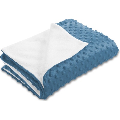 Biante Detská deka Minky bodky Polar Kovovo modrá