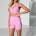 Gym King Womens Scrunch Bubblegum Pink Low Impact Sports Bra - Pink