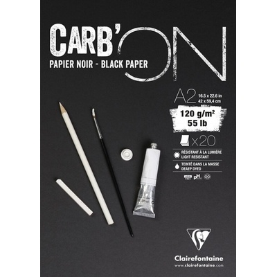 Clairefontaine Carbon Glued Pad Скицник 20 A2 120 g (975041C)