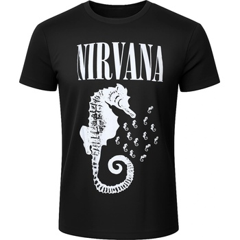 ROCK OFF мъжка тениска Nirvana - Seahorse & Logo Mono - BL - Carbon - ROCK OFF - NIRVCBN89MB