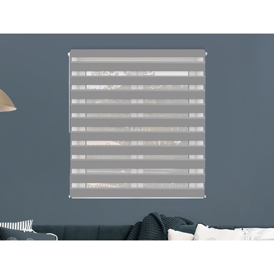 FEXI Roleta Den a noc, Blackout Holubičí šeď, A 3504e 150 x 92 cm, Pravá - Bílá