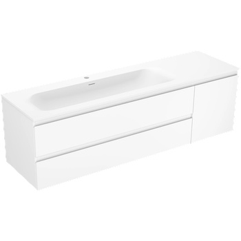 Mexen Orio баня шкаф 160 см с мивка Vela лява, 2S, 1D, бял мат - 91A13-16047-3-BBFFFF01-W23L01 (91A13-16047-3-BBFFFF01-W23L01)