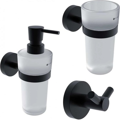 Nimco Unix Súprava doplnkov do kúpeľne, matné sklo/matná čierna UNC 31W-T-90