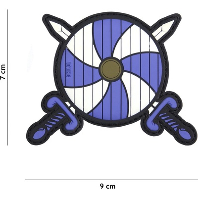 Gumová nášivka 101 Inc Viking Shield - modrá