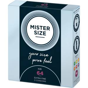 MISTER SIZE - тънък презерватив - 64мм - 3 броя - desirel