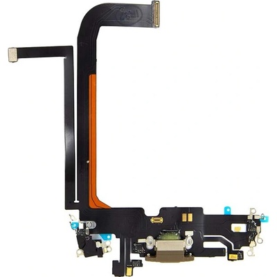 Flex kábel nabíjania iPhone 13 Pro Max - nabíjací konektor, mikrofón Farba: Zlatá