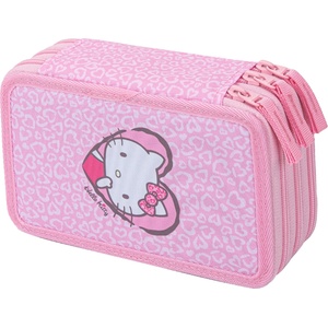 Baagl Училищен пенал триетажен Hello Kitty Sweet Leopard GRS BAAGL | Rozov | Момичешки | UNI