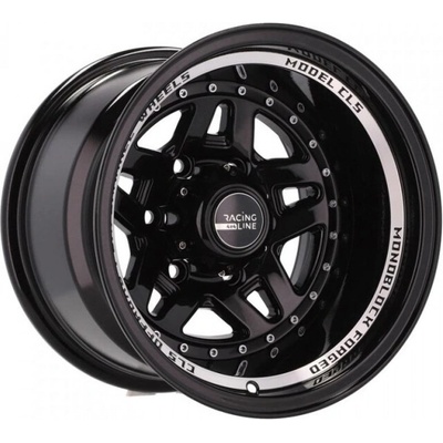 Racing Line BK936 10x15 5x139.7 ET-44 polished black