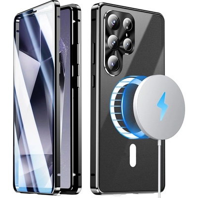 Samsung Магнитен Калъф за Samsung Galaxy S26 Ultra - Закалено стъкло + Матов PC гръб, Метална рамка, Само-заключващ се механизъм, Вкл. Протектор - 5 Цвята