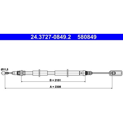 Tažné lanko, parkovací brzda ATE 24.3727-0849.2