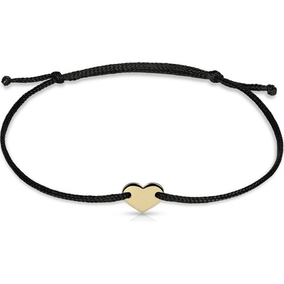 Danfil zlaté srdce s černou šňůrkou DLB/BLL008 žluté zlato
