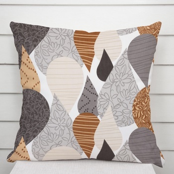 Biante bavlna Sandra SA-507 Hnedo-sivé kvapky s ornamentami 35 x 45 cm