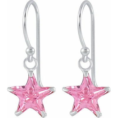 Nefertitis 02108 Stříbrné visací náušnice 22 mm PINK STAR NF59223 2,2 cm, 1,6 g