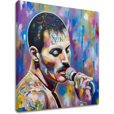 Obraz Freddie Mercury - Legenda pod reflektormi | dokončené rukou umelca - 80x80 cm